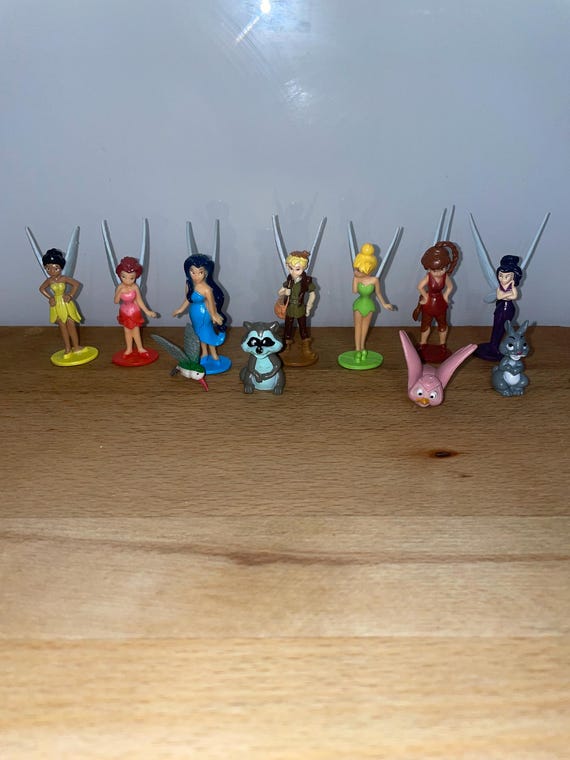 Disneys Tinkerbell and friends set of 11 plastic Cake Toppers