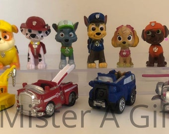 Paw Patrol Ryder Action Figure 6 Pups 5 Vehicles 12 pcs Cake Topper Kid Gift Toy 