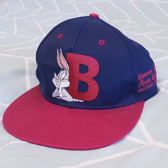 1993 Bug Bunny Warner Bros Movieworld Hat Cap Blue And Red Etsy