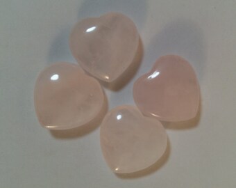 Hearts, Quartz Hearts, Pink Quartz Hearts, Medium size Heart Pendants, No Drilled Hole, Perfect for Wire Wrapping, Listing is for 1 Heart