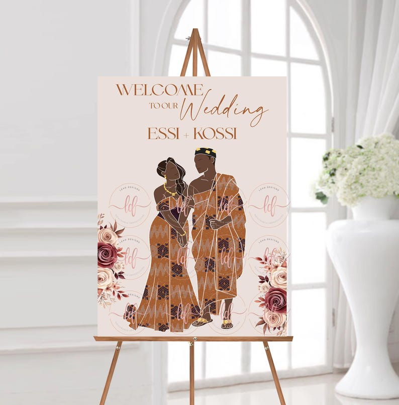 Kente Wedding Welcome Sign | African Ceremony Decor (digital File ...