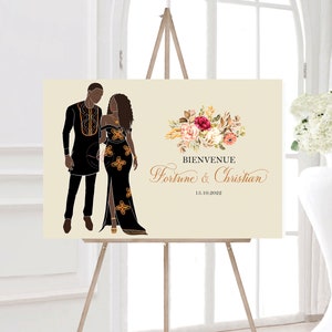 Kameni – African Wedding Welcome Sign | Cameroon-Inspired Design | Personalized Digital File for Printing