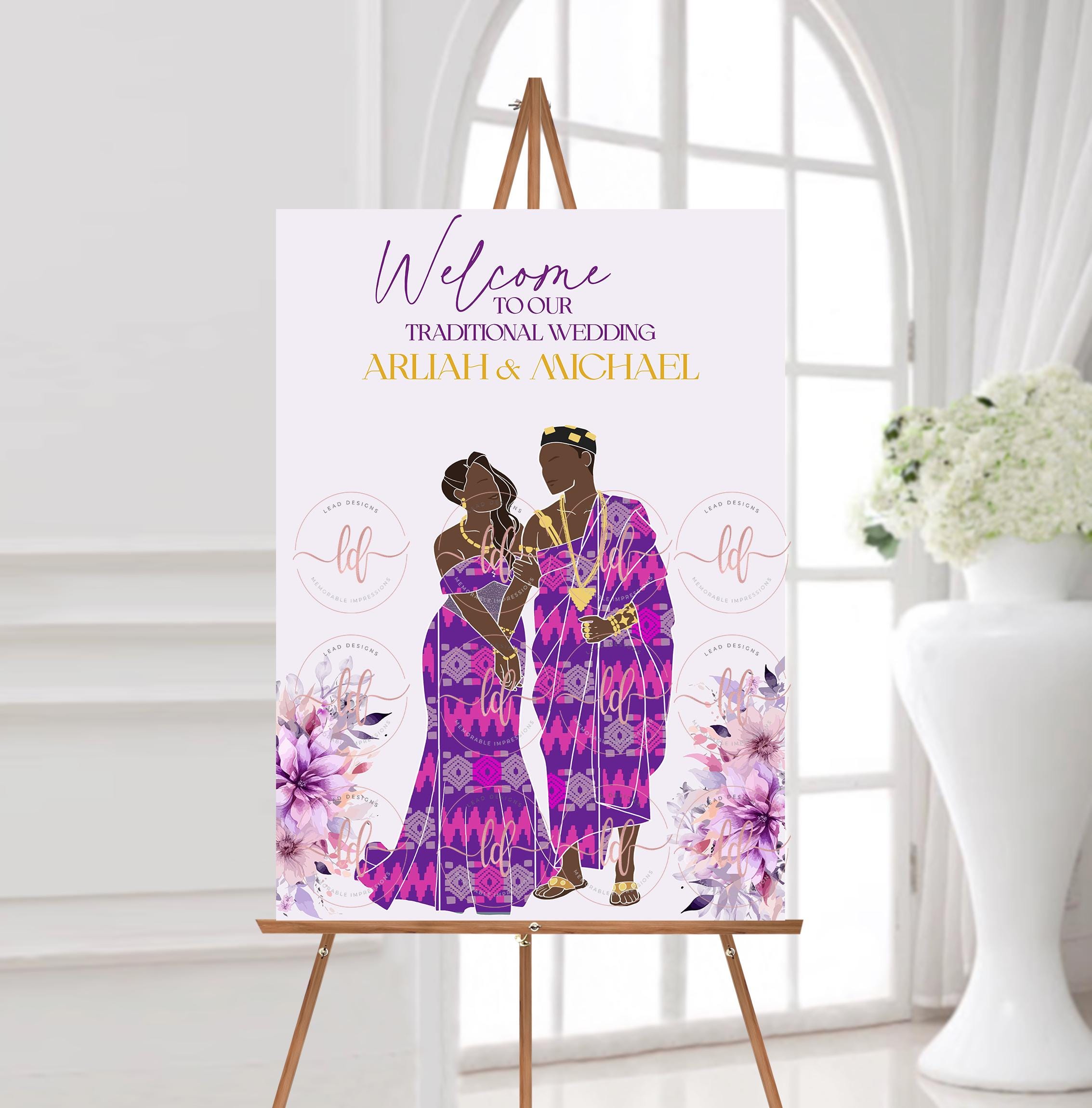 Kente Wedding Welcome Sign | African Ceremony Decor (digital File) - Etsy