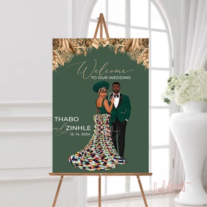 Themba(Digital File) / Traditional Wedding Welcome Sign / African Wedding / Custom Design/ Southern Africa /South Africa Wedding