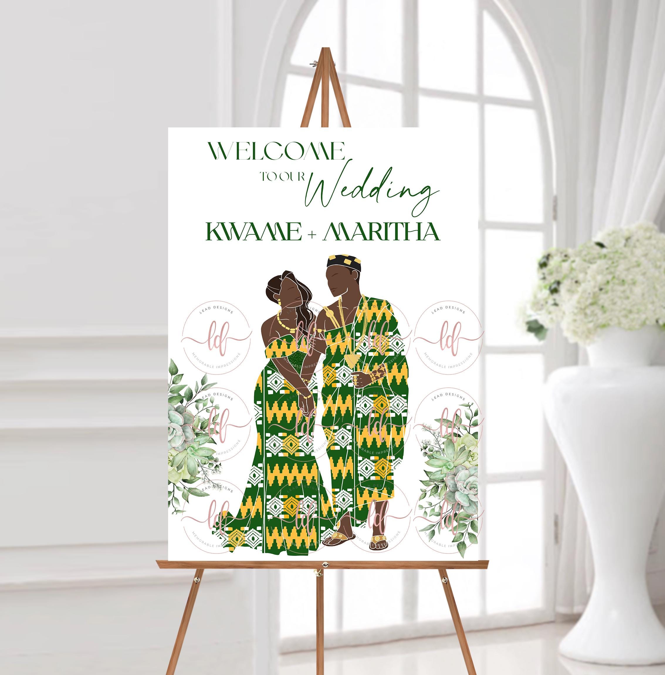 Kente Wedding Welcome Sign | African Ceremony Decor (digital File) - Etsy
