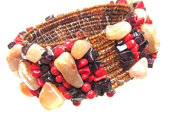 10 star beads,bright red howlite stonered separators,red star stone beads,cuentas rojas estrella,jewelry making,necklace