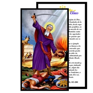 San Elia del Monte Carmelo Barone cimitero Plastificato Carta di preghiera