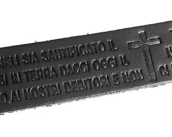 Lords Prayer Leather Bracelet Padre Nuestro Brazalete Wrap Leather Bracelet snap closure unisex and s free Blessed Prayer Card