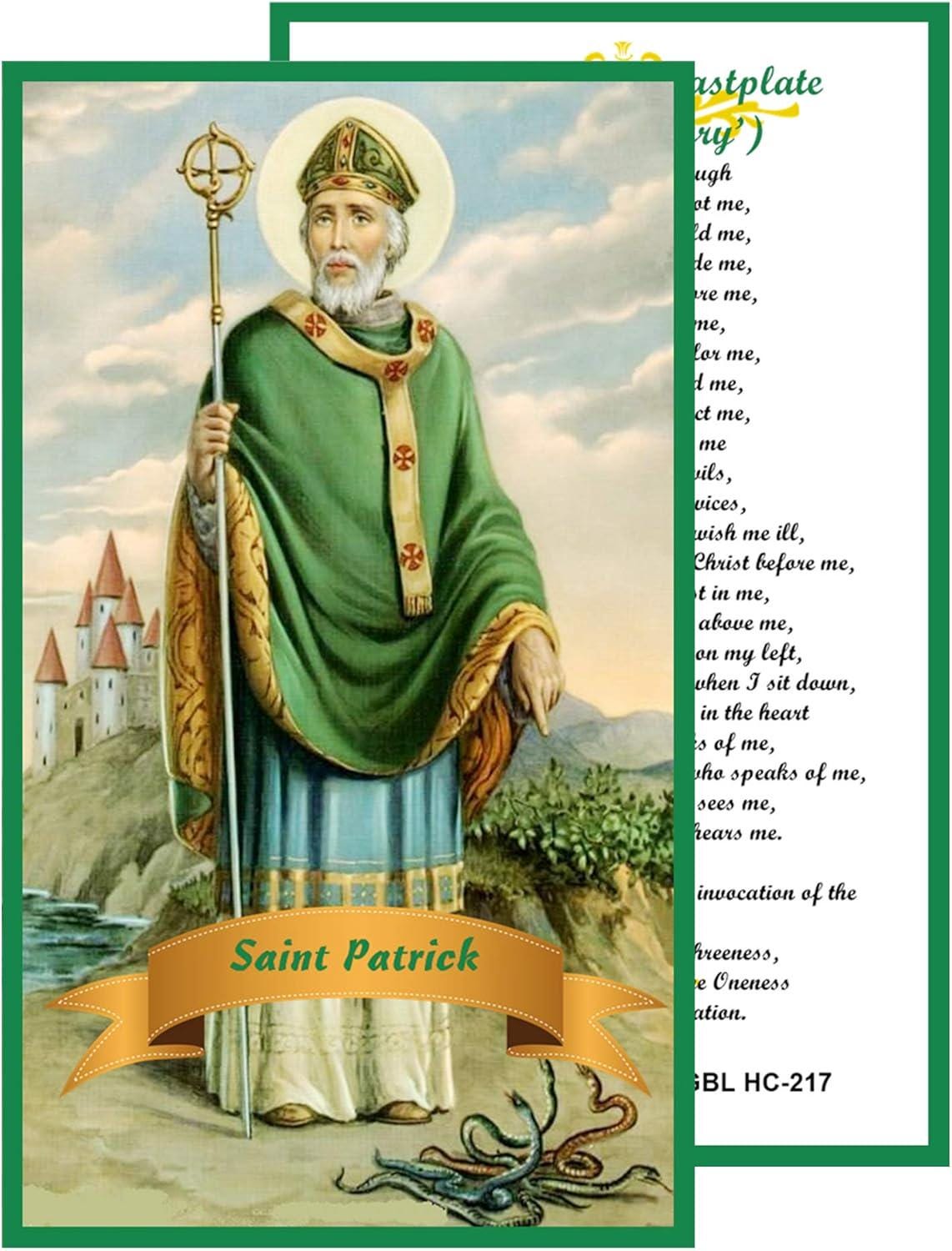 Saint Patrick Breastplate Prayer Card Blessed by His Holiness Pope ...