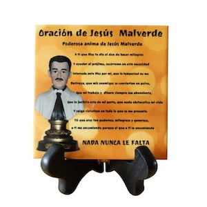 Jesus Malverde Oracion Diaria Placa Altar  el Santo de Los Narcos