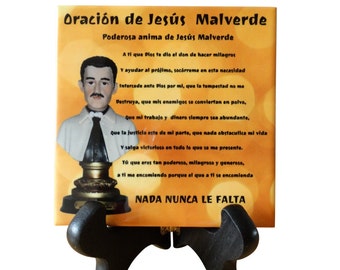 Jesus Malverde Oracion Diaria Placa Altar  el Santo de Los Narcos