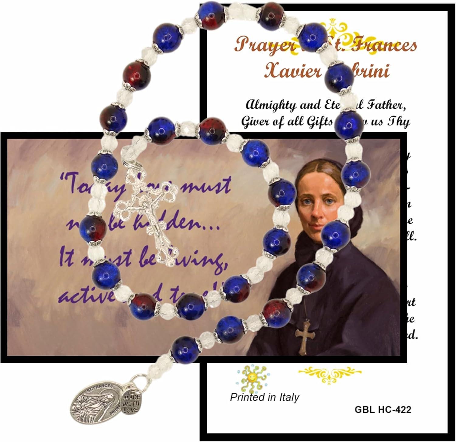 Saint Frances Xavier Mother Cabrini Beads Chaplet Little Rosary Patron ...