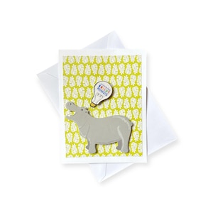 carte de remerciement pour professeur | Inspirer les esprits brillants | Carte drôle de professeur d'hippopotame | Carte mignonne de professeur | Cadeau de fin d'année scolaire | Éducateur