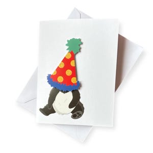 Funny Panda Birthday Card | Oversized Hat Greeting Card | Blank Inside – Cute Animal Pun Card | Quirky Card for Friends or Kids | Handmade