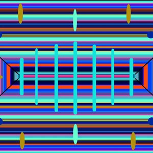 Blue Radio Rug Print Digital Art Print
