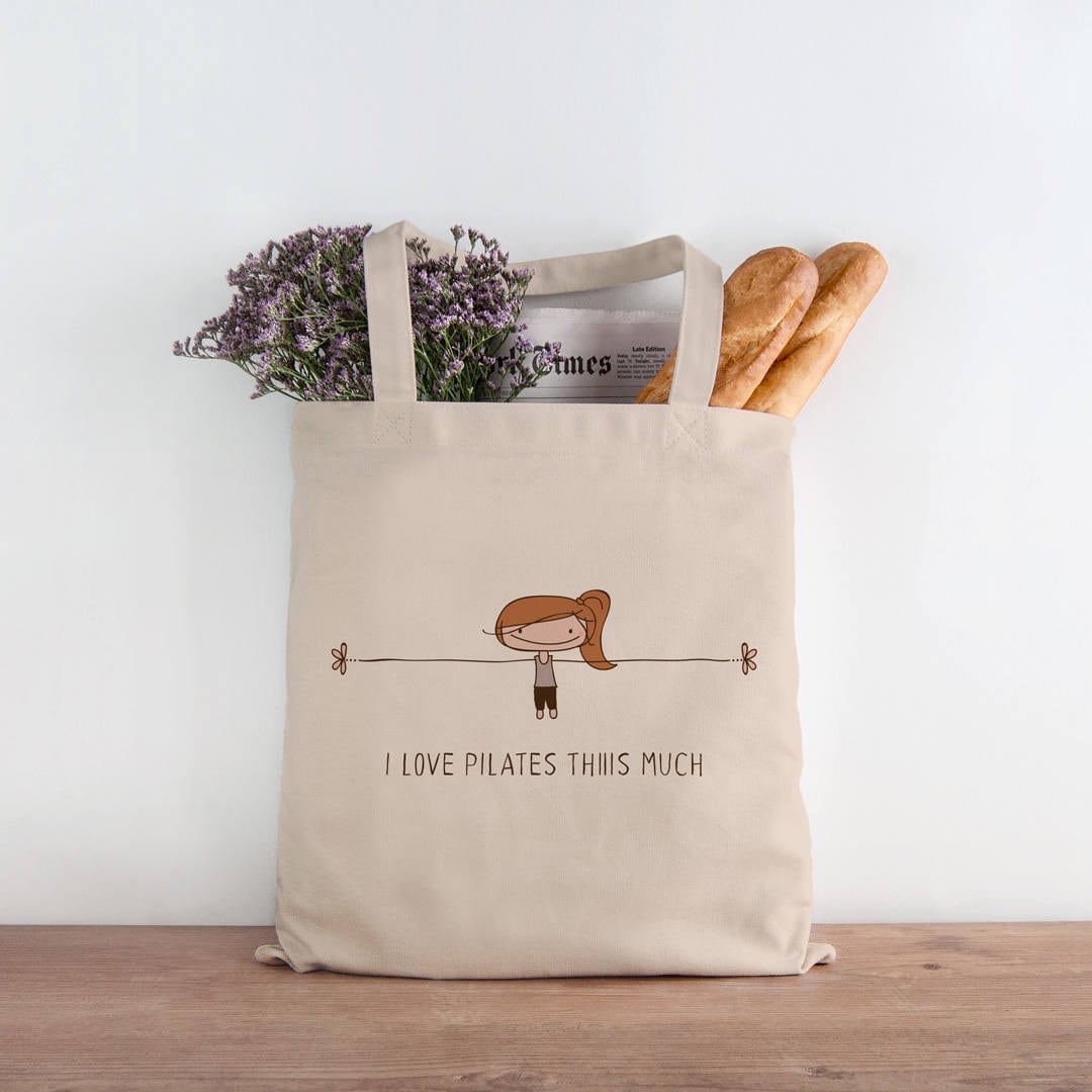 Pilates gift. Pilates tote bag Pilates canvas tote bag I Etsy