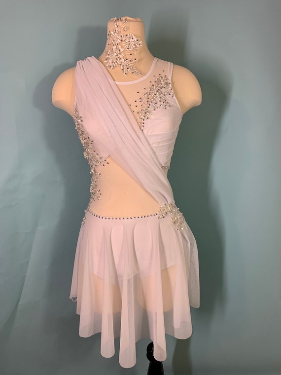 Lyrical Dance Costume, Custom Dance Costume, White Dance Costume