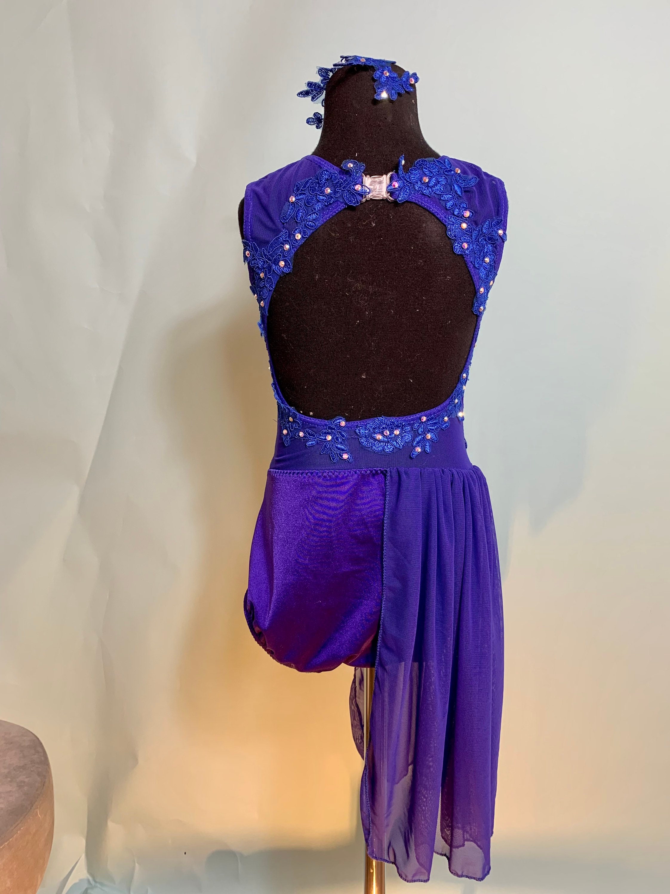 thumbnail image 2 of Lace Lyrical Dance Leotard – Costume For Competition, Festival & Stage – Modern Contemporary, UK Seller 2 of 3