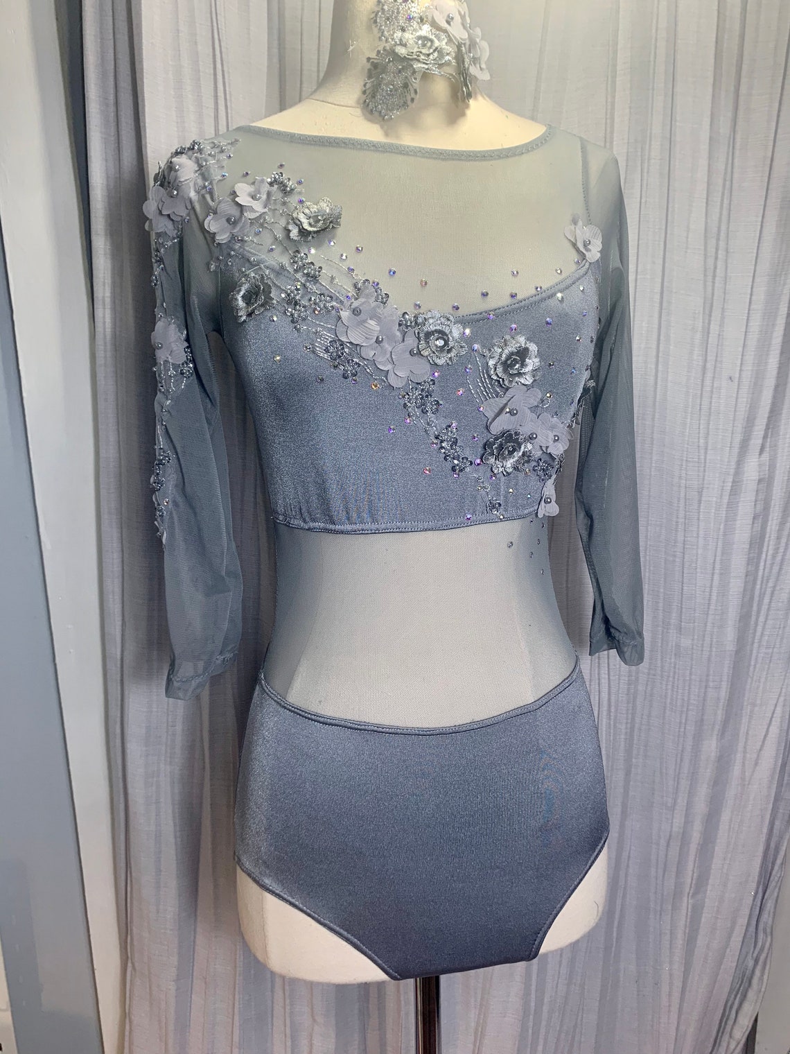 Contemporary Dance Costume Grey Dance Costume Custom Dance Etsy