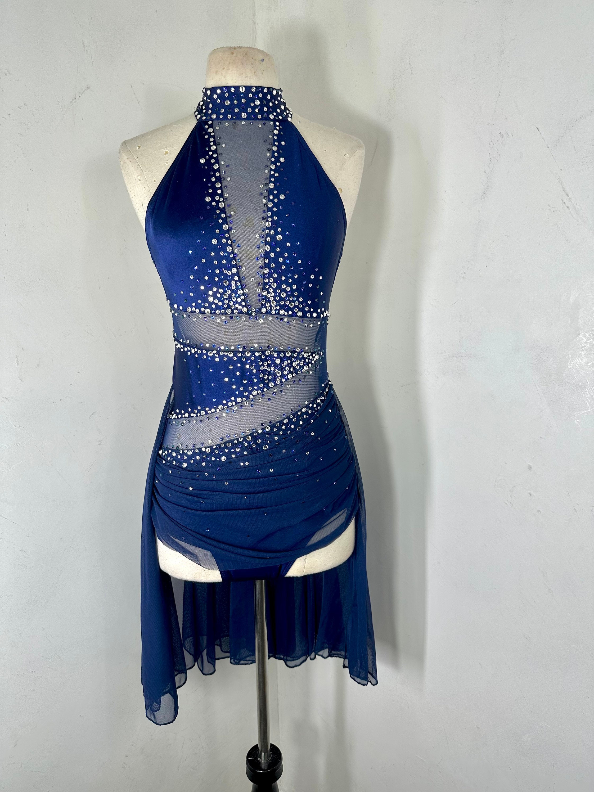 blue dress for baby girl AURELIA sky blue and white lyrical dance costume