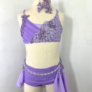 Lyrical Dance Costume, lavender dance costume, lace dance costume, lyrical dance leotard, custom dance costume, team dance costume