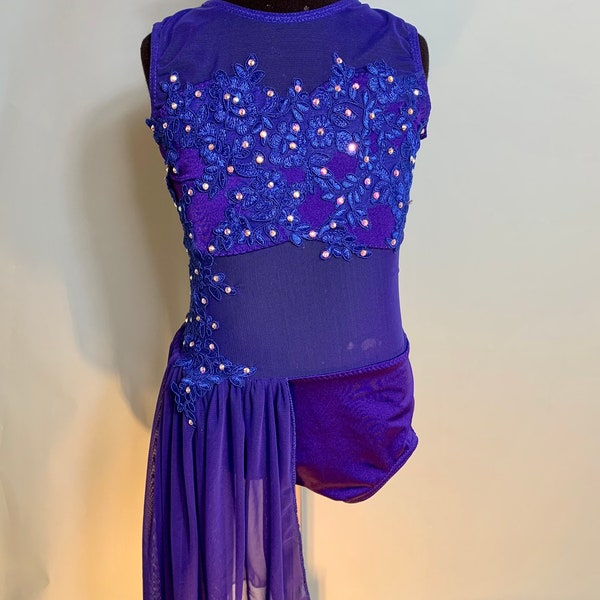 Lyrical Dance Costume, competition Dance Costume,  solo dance costume, couture dance Costume, Custom swarovski dance costume