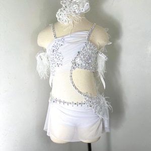 White lyrical solo costume , Solo Costume, custom white lyrical dance Costume, competition Dance Costume, dance costume,