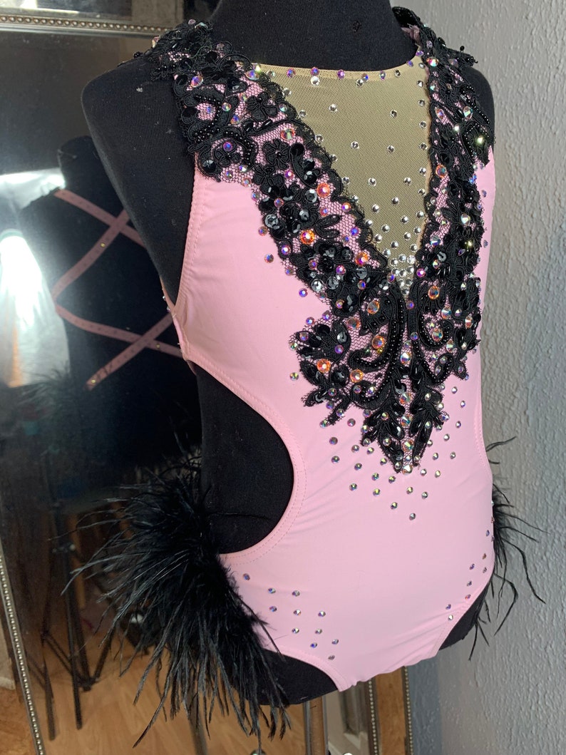 Jazz dance Costume,custom jazz Dance Costume, competition Dance Costume, black dance costume, couture dance Costume, girls dance costume image 3