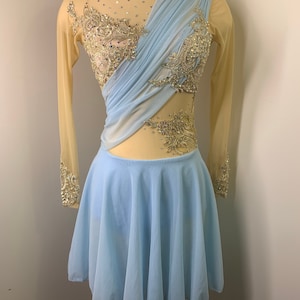 Figure skating dress, skating dress, ice skating dress, custom skating dress, Lyrical Dance Costume, blue skating dress, figure skating dres