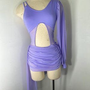 Lyrical Dance Base, Kostüm für zeitgenössischen Tanz, lyrisches Tanzkostüm, Festival-Tanzkostüm, lila lyrisches Kostüm