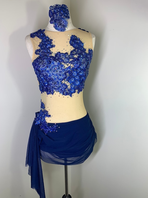 blue contemporary dance costume