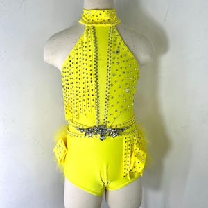 Jazz dance Costume,custom jazz Dance Costume, competition Dance Costume, yellow dance costume, couture dance Costume, girls dance costume