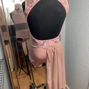 Lyrical Dance Costume, competition Dance Costume, solo dance costume, pink lyrical dance Costume, Pink dance costume image 6