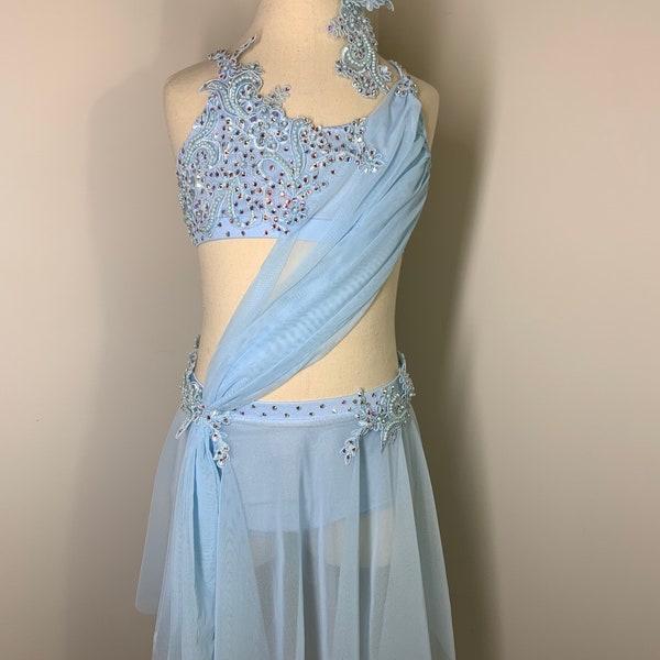 Lyrical Dance Costume, Blue lyrical dance costume, lyrical costume,  Lyrical dance costume, custom dance costume, custom lyrical costume