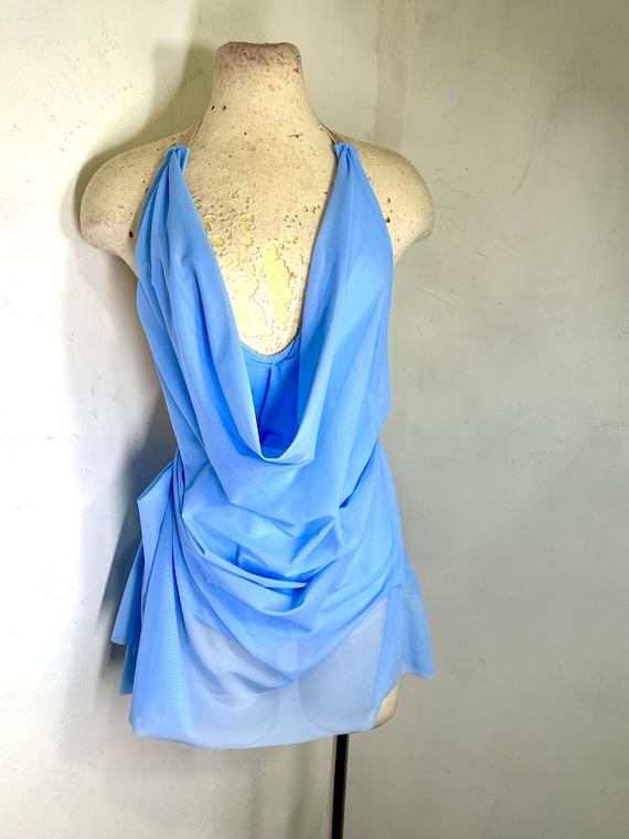 blue metallic one shoulder dress Blue Rhinestone One Shoulder Midi Dress