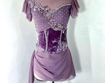 Custom French Lilac Dance Costume, ready to ship dancers competition  dress