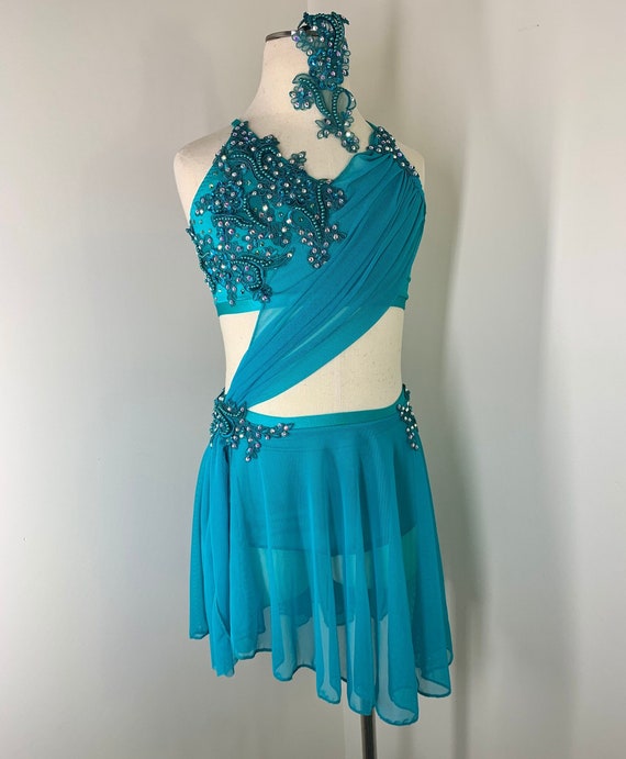 Lyrical Dance Costume, Blue Lyrical Dance Costume, Lyrical Costume, Lyrical  Dance Costume, Custom Dance Costume, Custom Lyrical Costume 