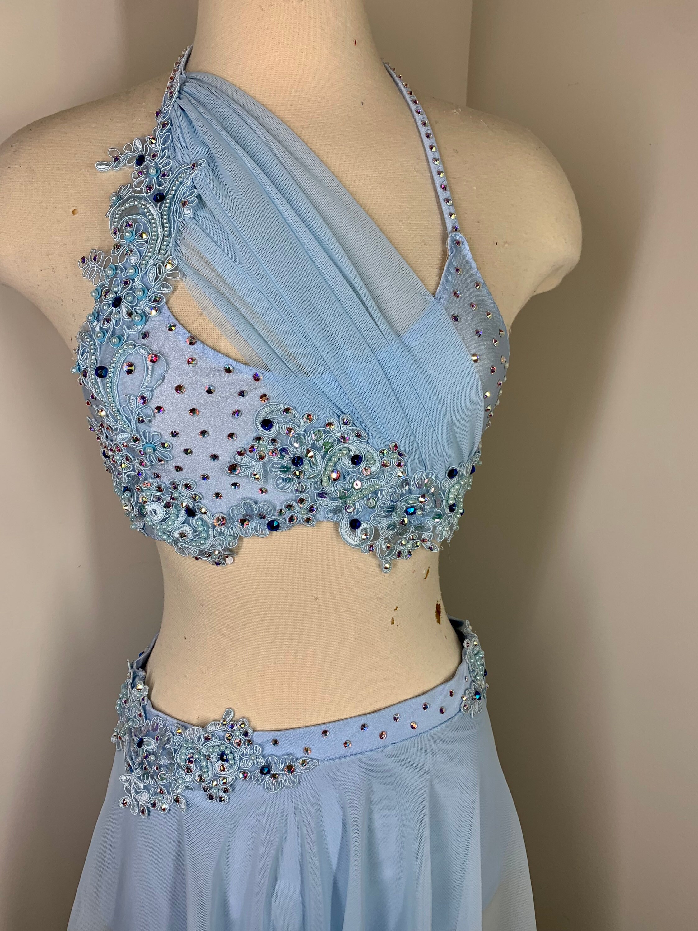 Blue Flowy Lyrical Costume Lyrical Dance Costume, Blue Lyrical Dance Costume,  Lyrical Costume, Lyrical Dance Costume,