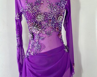 Custom purple lyrical dance Costume, custom lyrical Dance Costume, competition Dance Costume, dance costume, solo dance costume