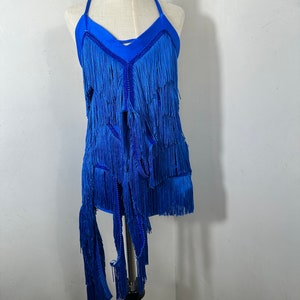 Royal blue fringe dance dress  , blue dance Costume, custom Dance Costume, competition Dance Costume, jazz , dance costume, solo costume