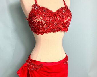 Red Custom dance deposit, deposit dance Costume, custom lyrical Dance Costume, competition Dance Costume, dance costume, solo dance costume