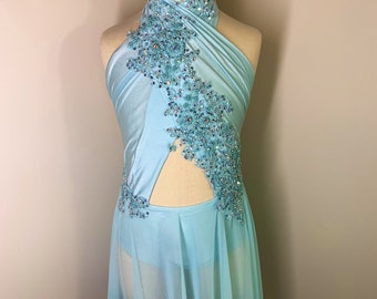 Custom Dance Costume deposit, custom dance design, lyrical dance costume, dance costume, blue lyrical dance costume , team costume