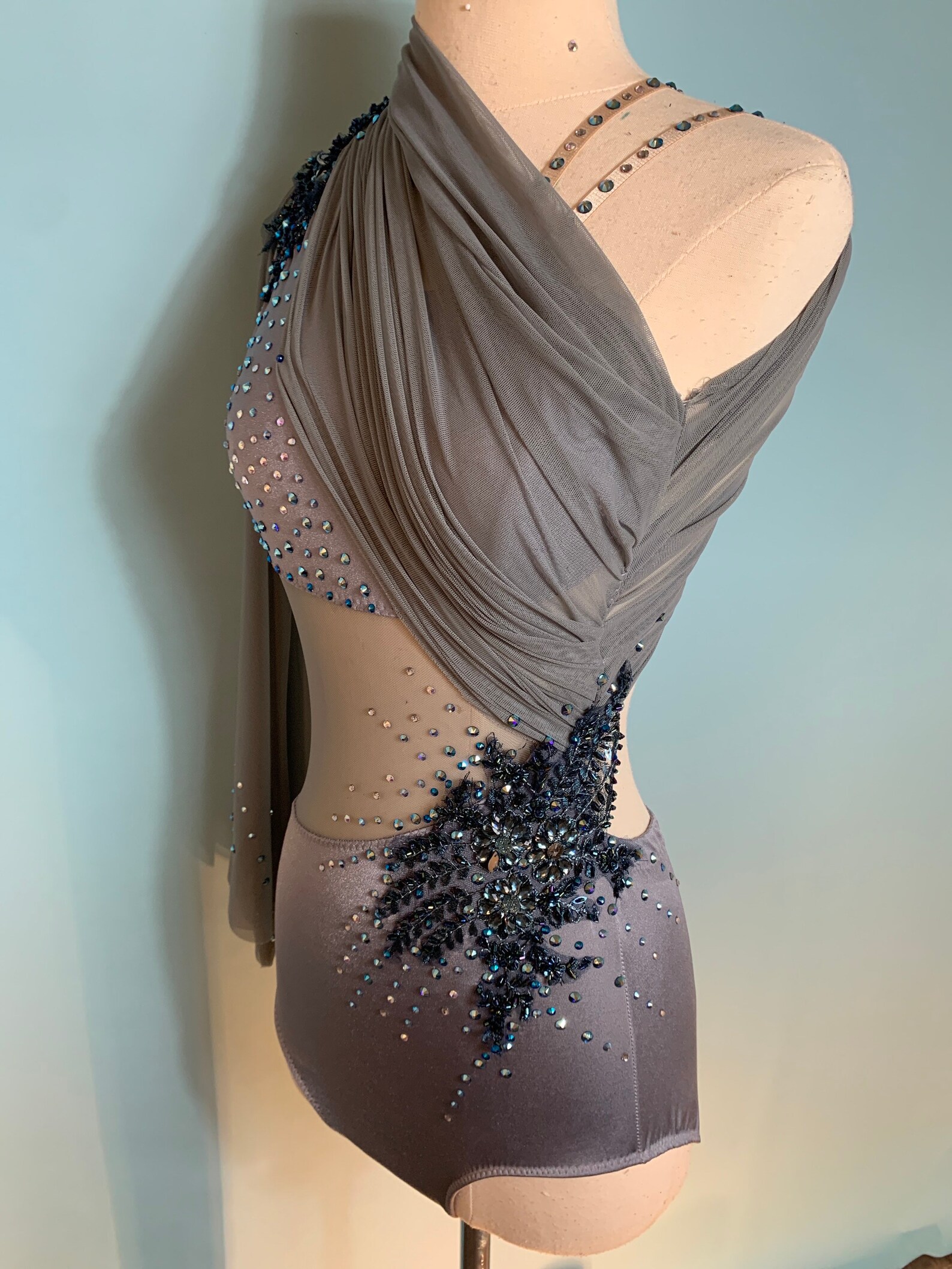 Contemporary Dance Costume grey Dance Costume Dance Costume Etsy