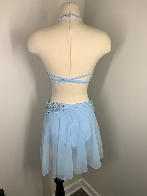 light blue lyrical dress AURELIA sky blue and white lyrical dance costume