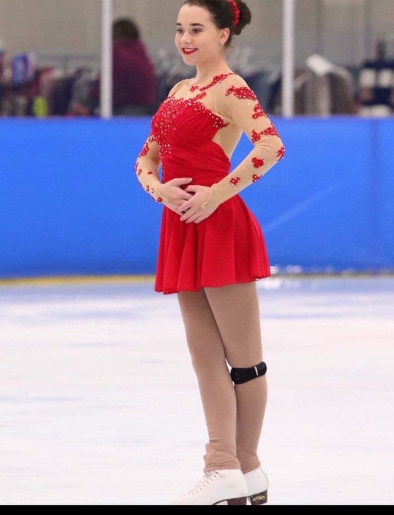 Vestido de patinaje artístico vestido de sobre hielo - Etsy España