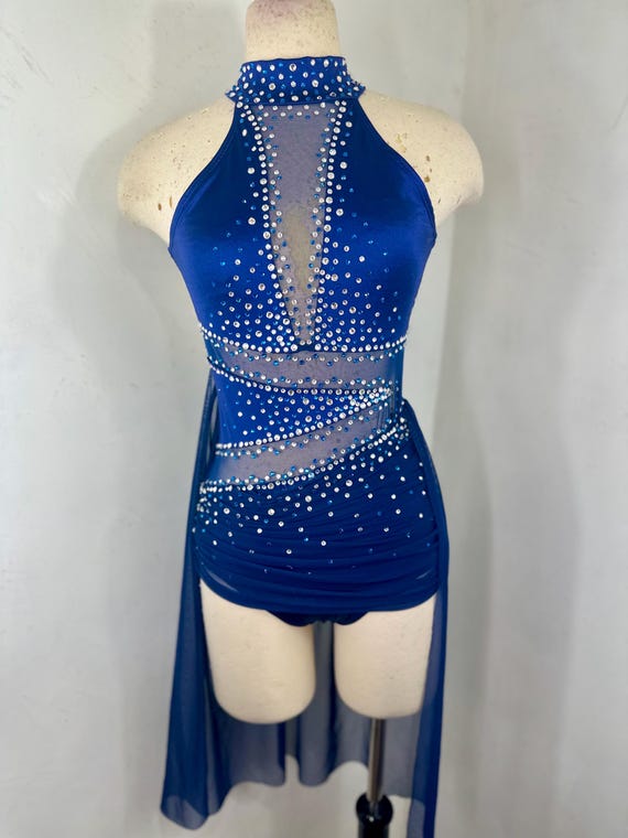 Navy Lyrical Dance Costume, Rhinestone Leotard, Custom Made - Etsy
