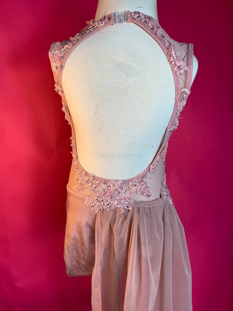 Lyrical Dance Costume, competition Dance Costume, solo dance costume, pink lyrical dance Costume, Pink dance costume image 8