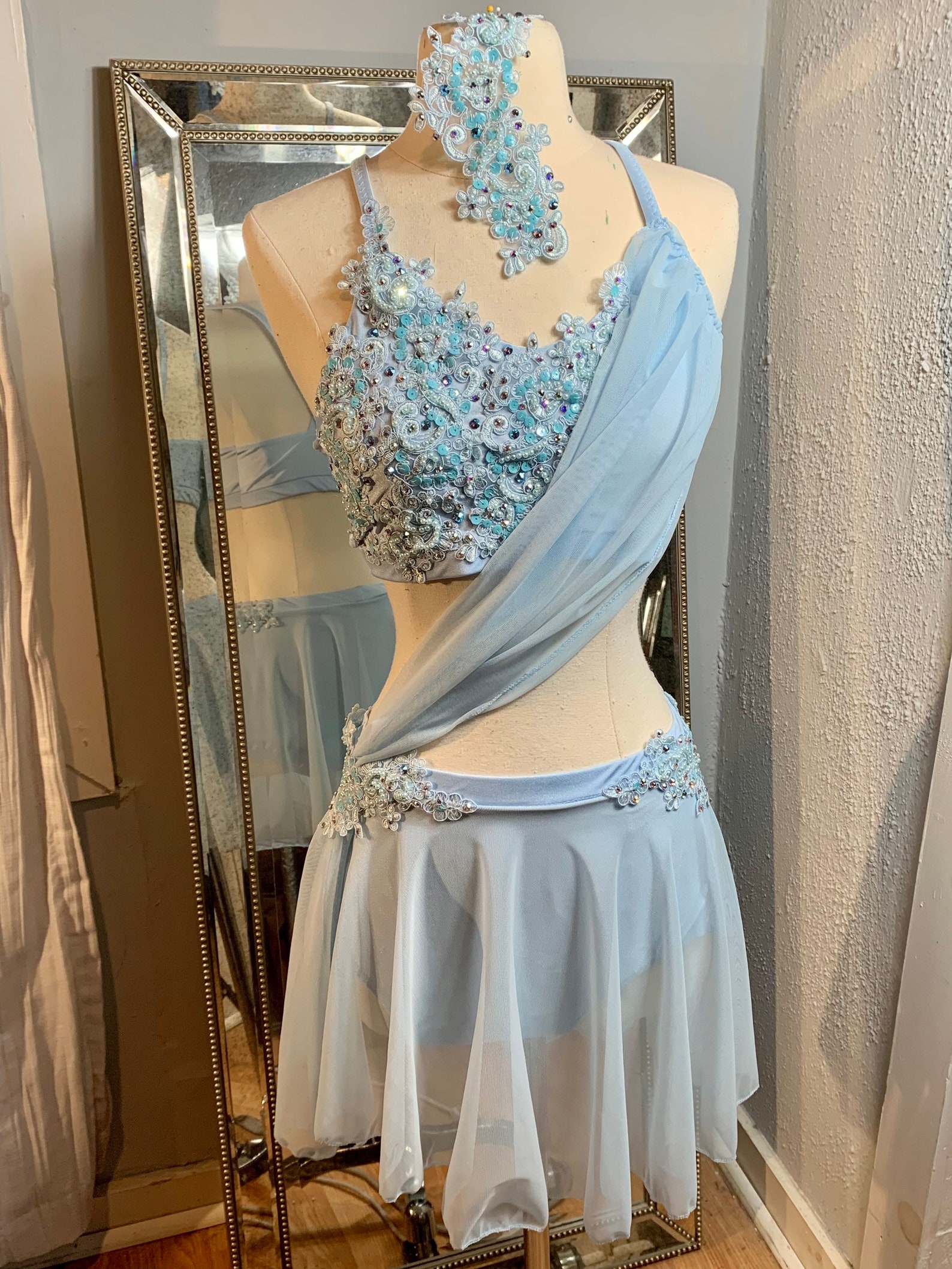 Lyrical Dance Costume Blue Lyrical Dance Costume Lyrical Etsy