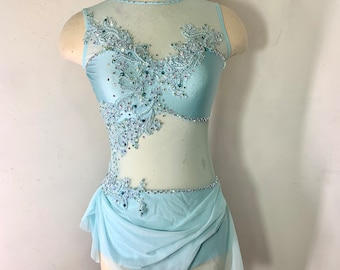 Sky blue lyrical dance costume, Lyrical Dance Costume, competition Dance Costume, dance cotume, couture dance Costume, Custom Dance Costume,