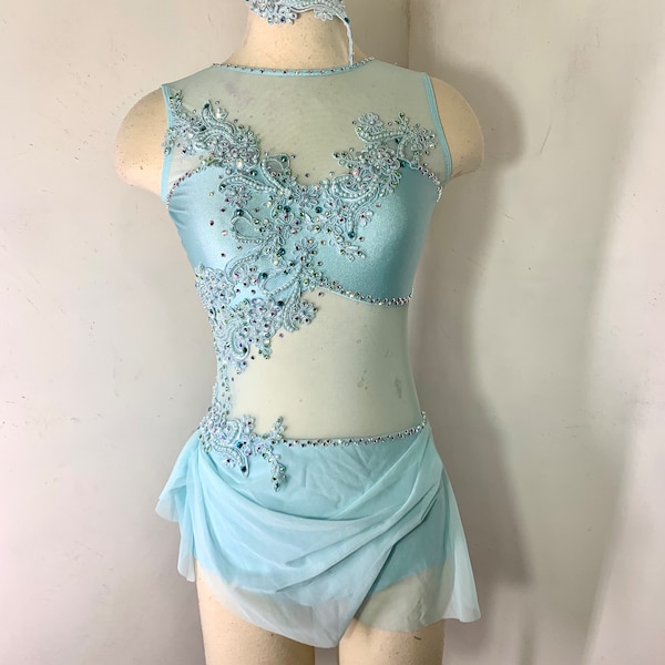 Sky blue lyrical dance costume, Lyrical Dance Costume, competition Dance Costume, dance cotume, couture dance Costume, Custom Dance Costume,